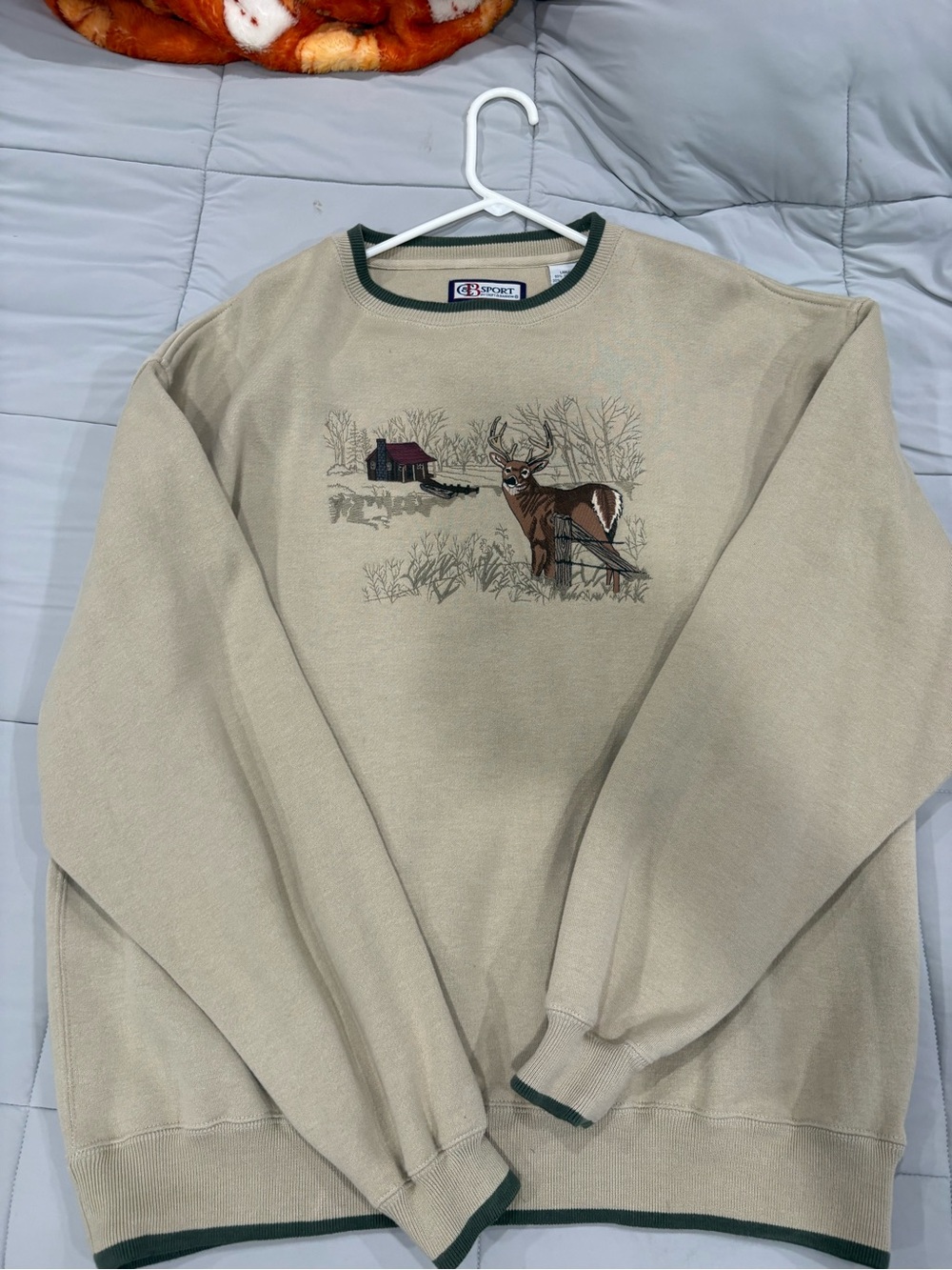 Vintage Croft & Barrow Sport Outdoors Nature Deer Cabin Crewneck Sweatshirt Size